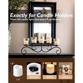 Homemory 12Pack Timer Flameless LED Votive Candles, Long Lasting Battery Operated Tea Light with Timers, 6 Hours On and 18 Hours Off Cycle Automatically for Wedding, Table Decorations (Warm White)