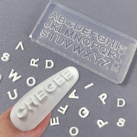 MOLILON Number Letters Molds for Nails, A-Z Letter&1-10 Number Resin Molds 3D 26 Alphabet Nail Molds Nail Decor Carving Moulds Nail Stencils Tool for Handmade Craft DIY Nail Art Accessories