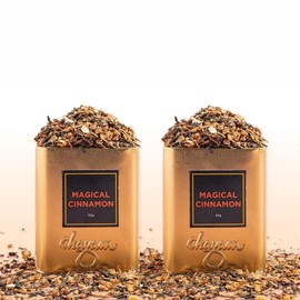 CHAYAM Cinnamon Tea, 50+Cups/3.52oz | Premium Green Tea with 100% Real Cinnamon, Clove, Star Anise and Orange Peel | Low Caffeine, High Antioxidant, No Added Flavor, No Sugar | Pack of 2