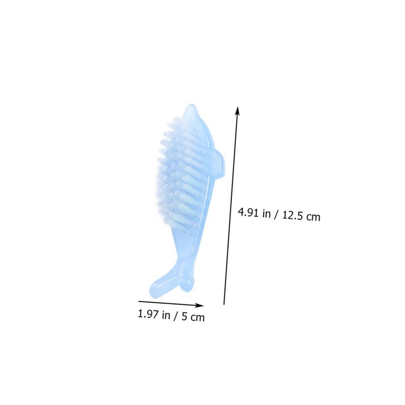 Healvian 5pcs Dolphin Shape Nail Cleaning Brush Fingernail Scrub for