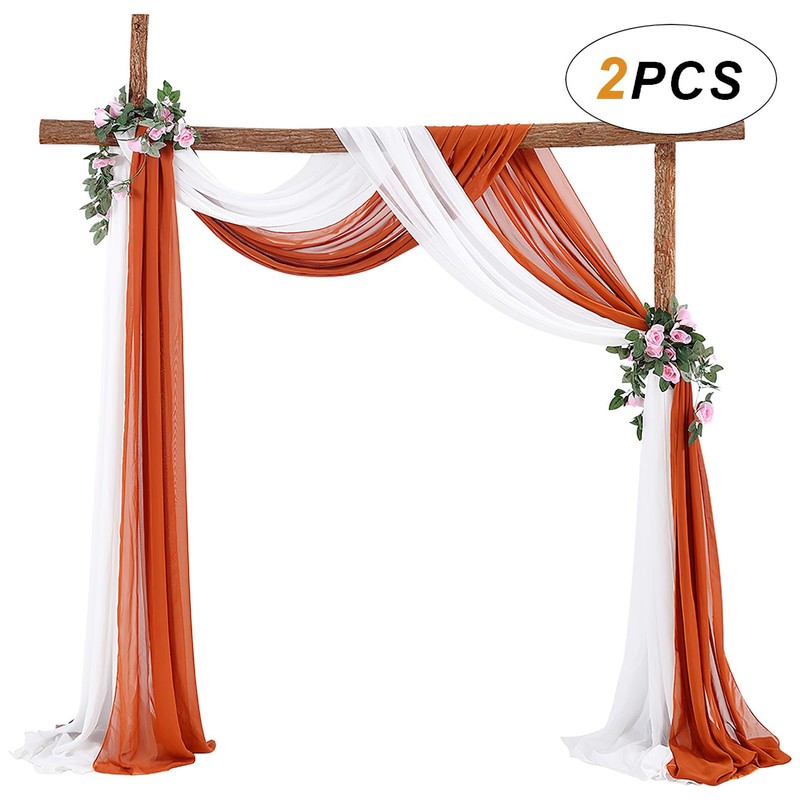 auons Wedding Arch Sheer Drapery Backdrop Voile Curtain Chiffon Draping