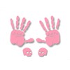 2 Handprint 7" Pink Solid Color Decals with 2 Matching