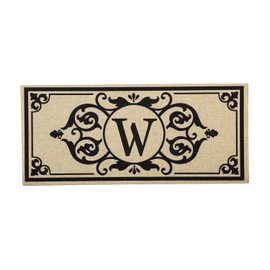 Cambridge Monogram Burlap Sassafras Switch Mat, Letter W - 22 x 1 x 10 Inches