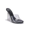 Vikki Clear Round Toe Single Sole High Heels, Black Size