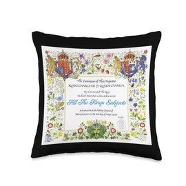 KINGS CORONATION 2023 BRITISH KING CHARLES CORONATION INVITE Throw Pillow