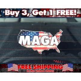 Avery Hi-Performance MAGA Make America Great Again Bumper Sticker, MAGA Decal, Patriotic States Map