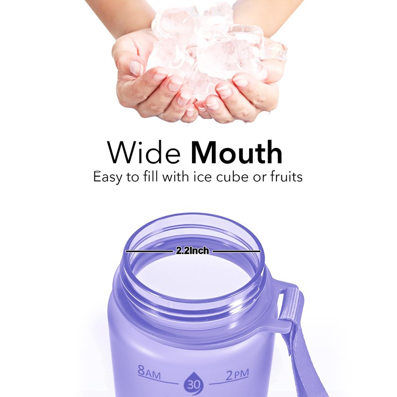 Hyeta 32oz Water Bottles with Straw - Stay Motivated and