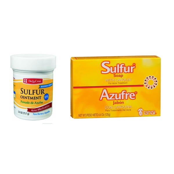 De La Cruz Sulfur Ointment and Sulfur Soap (Variety 2 Pack)