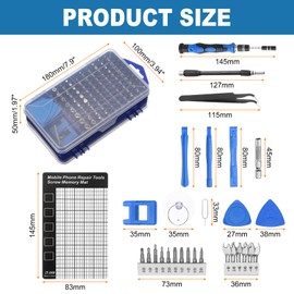sourcing map 140 in 1 Magnetic Precision Screwdriver Set Electronics Repair Tools Kit with 99 Bits Flexible Shaft and Extension Rod for Cellphone Game Console Laptop PC Computer Camera, Blue