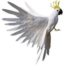 Taotenish Artificial Birds Lifelike Feathered Birds Model - 15.7inch White