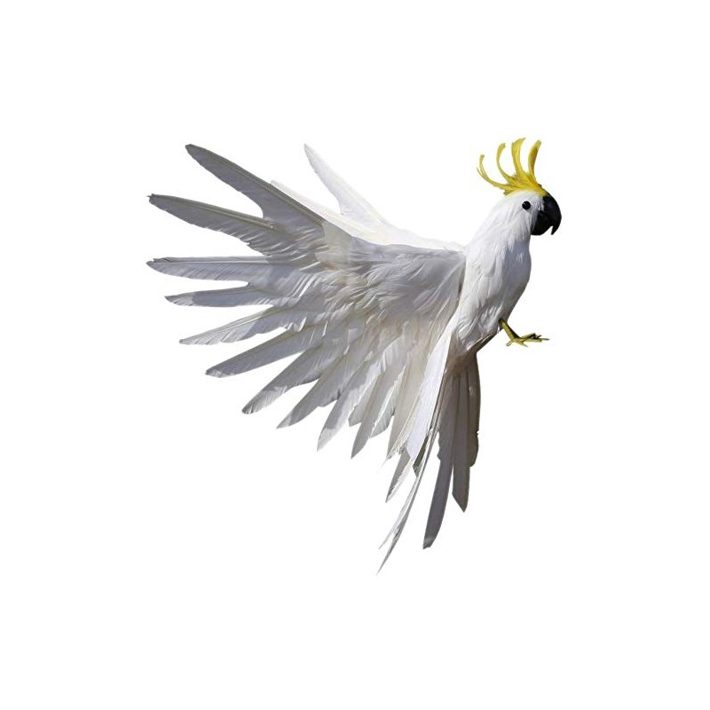 Taotenish Artificial Birds Lifelike Feathered Birds Model - 15.7inch White