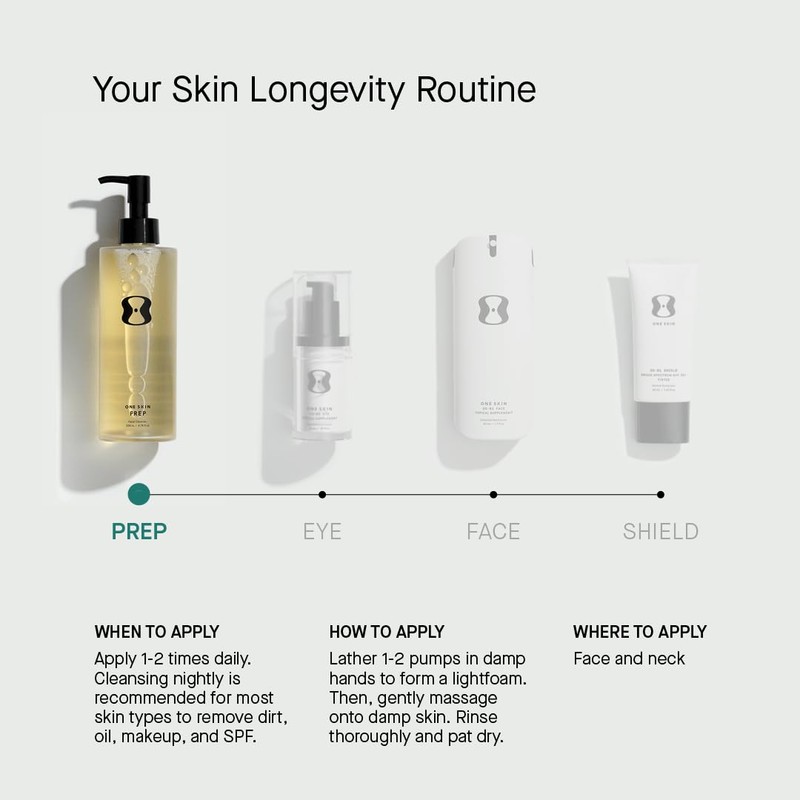 OneSkin PREP Facial Cleanser to Exfoliate and Support Skin Balance,