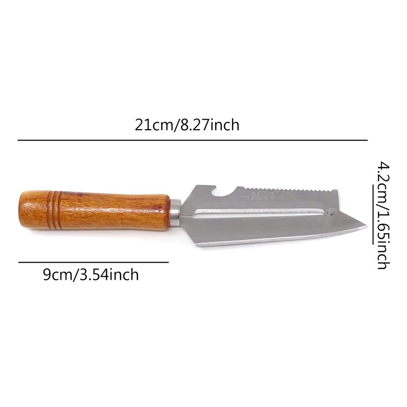 Honbay Sharp Multifunctional Stainless Steel Wooden Handle Knife Fruits Peeler