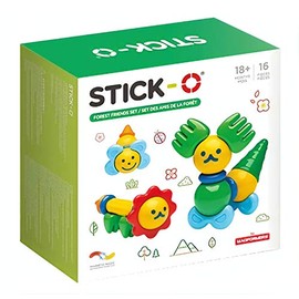 Stick-O magnetische Bausteine für Kinder ab 1 Jahre, kreatives Konstruktionsspielzeug, Lernspielzeug mit Magnet, Waldfreunde Set für Mädchen und Jungen, Montessori Spielzeug, 16 Teile Set,