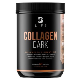 B Life Colágeno Hidrolizado en Polvo sabor Chocolate 720 gramos con Vitamina C, Magnesio, Biotina y Ácido Hialurónico. Porción de 12 g. Collagen Dark Chocolate.