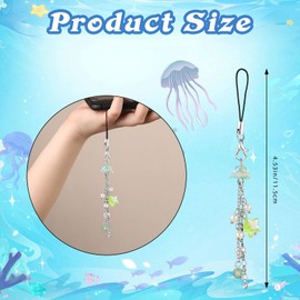 Ornaland 2 Pcs Phone Charm Wrist Strap Y2K Cute Phone Charms Chain for Backpack Keychains Cameras Wallets Pendant Decoration(Green)