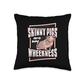 Skinny Pig Wheek Design for a Guinea Pig Lover Throw Pillow