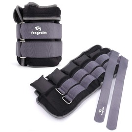 Fragraim Adjustable Ankle Weights 1-12 LBS Pair with Removable Weight for Jogging, Gymnastics, Aerobics, Physical Therapy, Resistance Training|Each 1.2-6 lbs, Total 12LBS, Grey