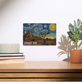 Lantern Press 6x9 Inch Wood Sign, Ready to Hang Wall Decor, Joshua Tree National Park, Starry Night National Park Series