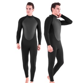 REALON Mens Womens Wetsuit 5/4mm Neoprene Scuba Diving Long Sleeve Back Zipper Thermal Wet Suits Cold Water Keep Warm