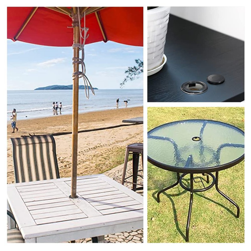 DHinkyoung 2 Set Parasol Hole Rings Plastic Patio Umbrella Table