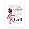 African American Ballerina Inspirational Nursery Decor Print - Yah is