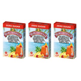 SINGLES TO GO! Margaritaville Caribbean Fruit Punch Drink Mix, 6 Per Box and 18 Total Servings, Low Calorie Powdered Drink Mix and Just Add Water (Pack of 3)