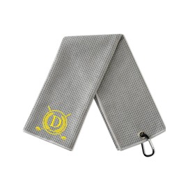 CybGene Golf Towels, Monogrammed Golf Accessory for Golf Bags, Golf Gifts for Men and Women on National Golf Day, Retirement, Birthday, Christmas, 16”x 24” Microfiber Golf Towel, Grey - Initial D