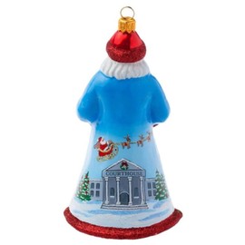 Joy to The World Glitterazzi Attorney Santa Polish Glass Christmas Ornament