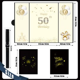 CRSONGMAOZL Decoraciones para Libros de Visitas de Cumpleaños, Alternativa para Libros de Visitas de Feliz Cumpleaños En Dorado Negro, Regalos de Cumpleaños Creativos Y Exclusivos, Regalos de Felicita