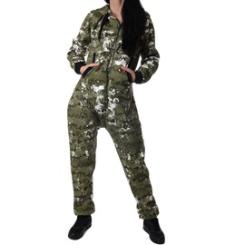 Crazy Age Cosy and Warm Script Jumpsuit, Green