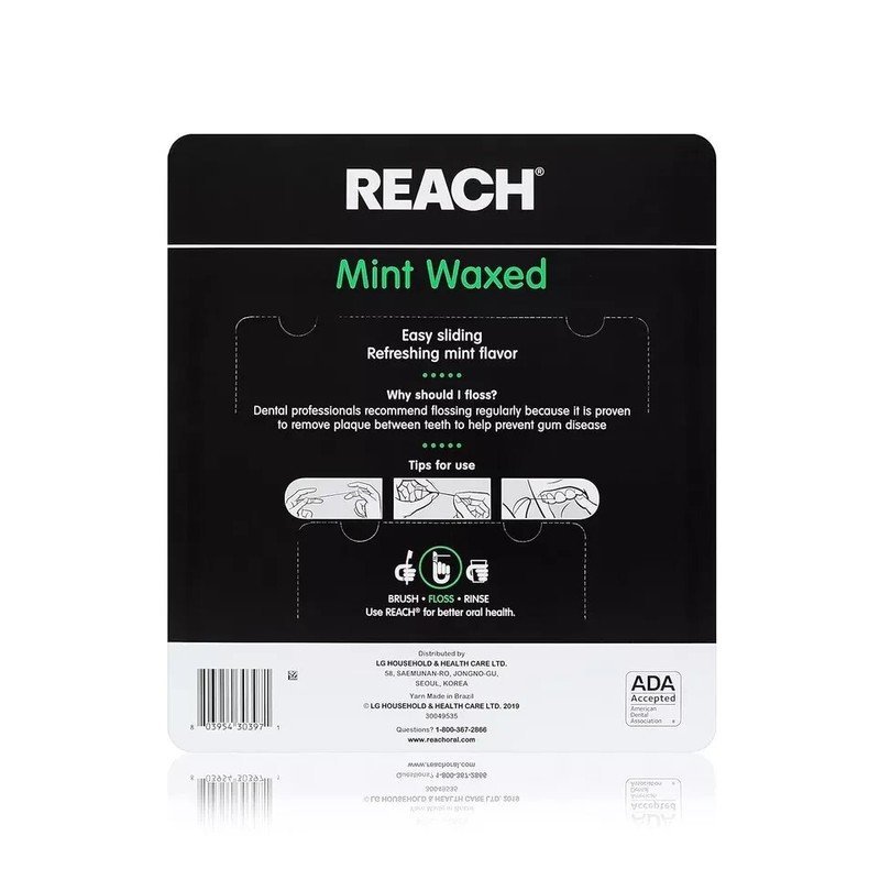 Reach Mint Waxed Dental Floss 55 Yards Extra Wide for