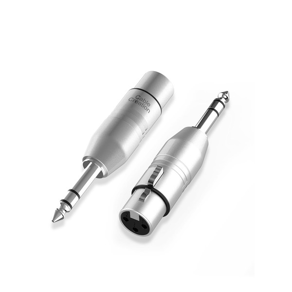 CableCreation 1/4" TRS to XLR Adapter 2Pcs, Balanced 6.35mm to