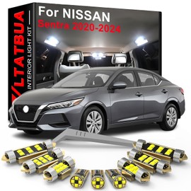LED Interior Light Kit Package Replacement for NISSAN Sentra 2020 2021 2022 2023 2024, Super Bright 6000K White Bulbs + Install Tool