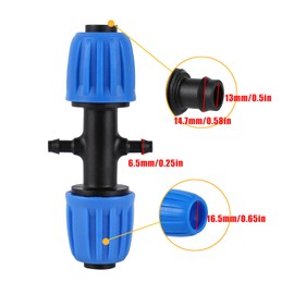 FULAIERGD 1/2 to 1/4 Inch 4 Way Barbed Fitting Irrigation Pipe Variable Diameter Connectors for 1/2 Inch (OD 0.620 in.ID is 0.520 in) (10 Pcs Blue)
