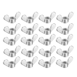 uxcell 3/16" Wing Nuts Zinc Plated Fasteners Parts Screws Cymbals Butterfly Nut Silver Blue 20pcs