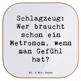 Mr. & Mrs. Panda Drinks Coaster Saying Drum Feeling - Gift, Drummer, Music Fans, Glass Coasters, Band, Drum Jokes, Coaster for