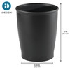 iDesign Small Round Plastic Bathroom Trash Set of 2-Black Waste