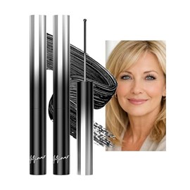 Erinde 2Pcs Máscara de Pestañas Doble Aplicador, Máscara de Pestañas Para un Volumen y Una Longitud Extremos Para Mujeres Mayores de 60 años, Fórmula Resistente al Agua,#01+#01