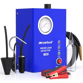 MR CARTOOL T100 Smoke Machine Leak Detector Automotive EVAP Smoke Leak Tester with Built-in Air Pump&Pressure Gauge, Leak Diagnostic Detector Tools Kit for All DC 12V Vehicles