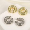OQKAHIV 2 Pairs of Thick Earrings, Gold Silver Hoop Earrings,