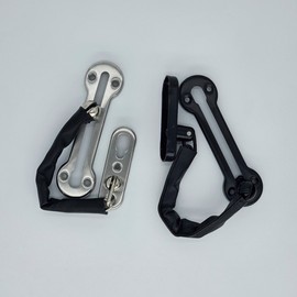 Anti-Theft Door Chain Security Latch Metal Black 2ea