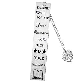 Sometimes You Forget You are Awesome Bookmark Encouragement Bookmark for Book Lovers Daughter Son Inspirational Metal Bookmark Motivational Bookmark