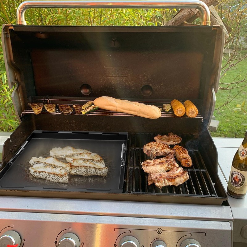 Cooking Griddle Inserts and Grate for Weber Genesis II 400