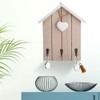Wall mounted HousE shaped Keys Holder with Three Hanging Hooks