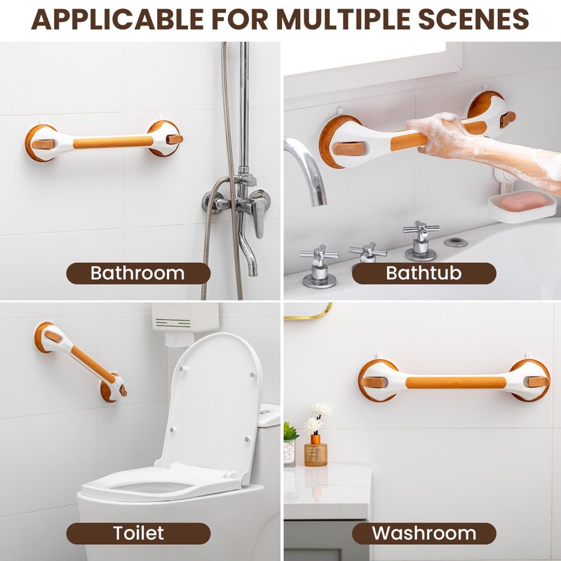 TAILI Grab Bars for Bathtubs and Showers 2 Pack Suction