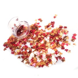 Laza 10 g láser Nail Art Glitter lentejuelas copo de múltiples formas mezcla de polvo de diamante rojo amarillo otoño DIY diseño para decoración Festival – arce