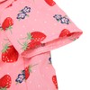 Dog Summer Shirts Cute Strawberry Print Turn Down Collar Snap