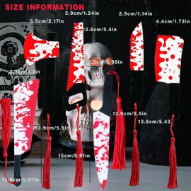 Horror Knife Acrylic Bookmark Set, Tassel Bookmarks for Halloween Fans