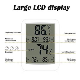 Room Thermometer Digital Hygrometer Temperature Humidity Monitor Home Office Kids Room Comfort Min/Max Records (Pack of 3)